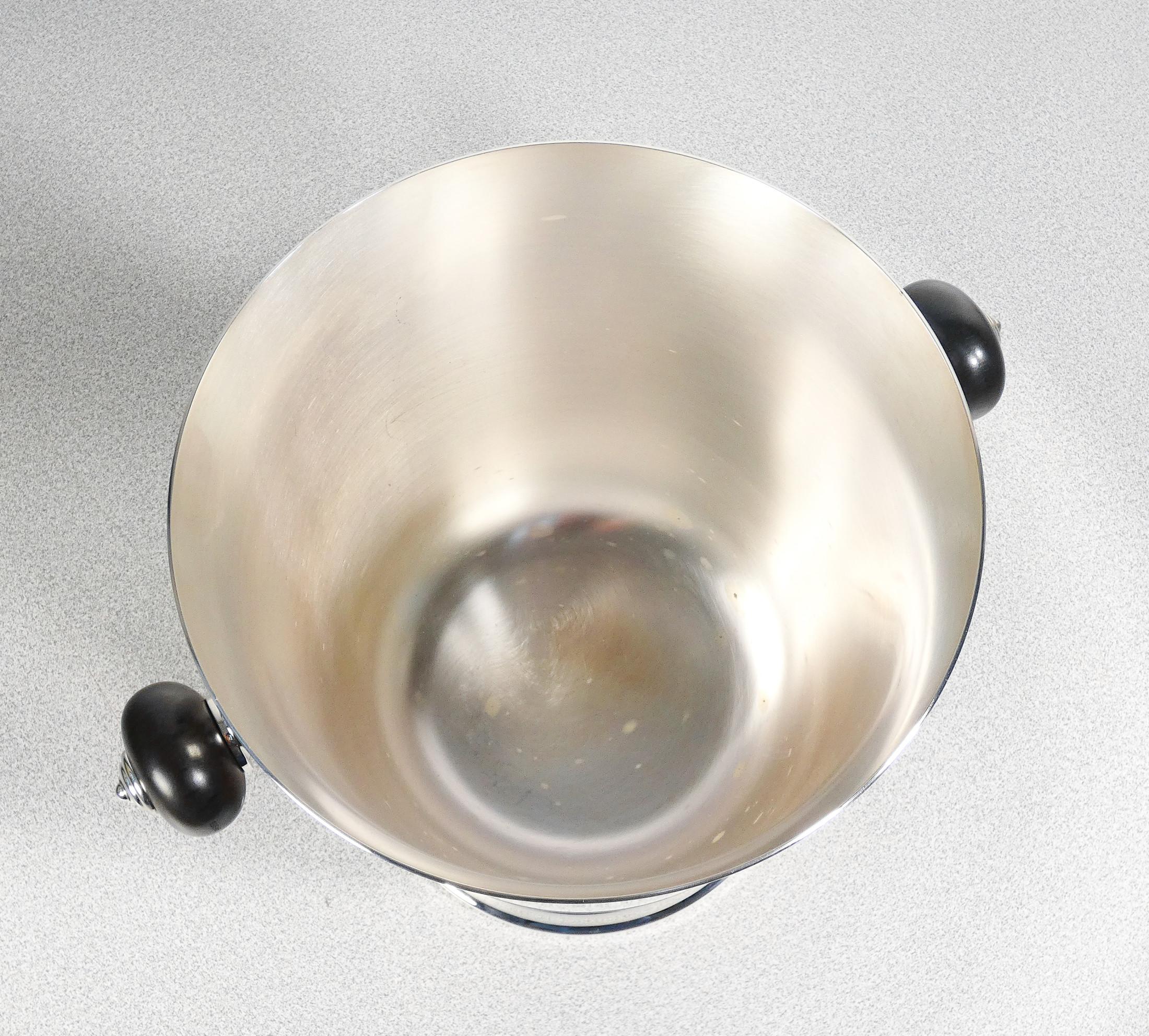 Late 20th Century CHRISTOFLE silver laminated metal glacette. France, 1990s For Sale