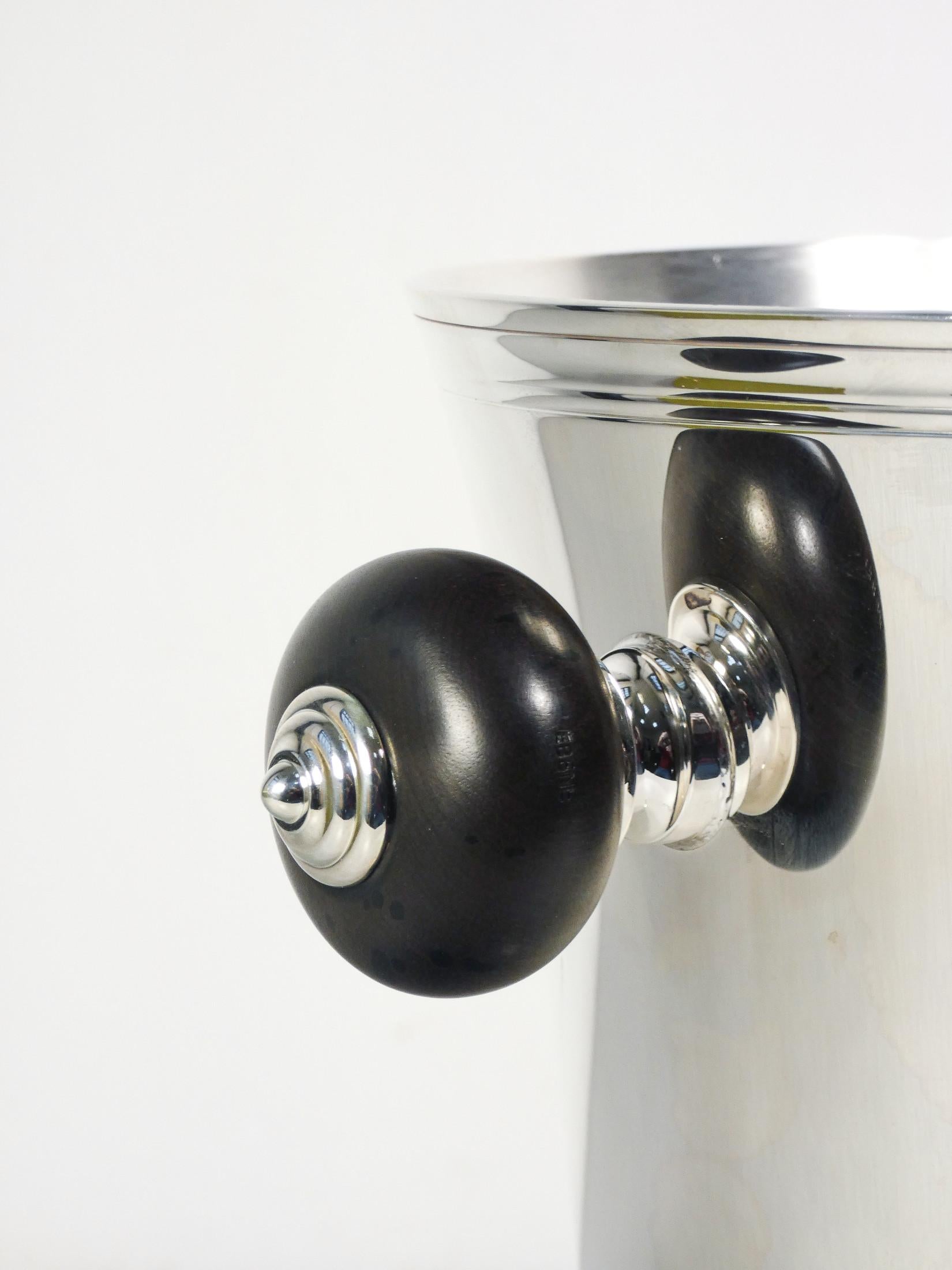Silver Plate CHRISTOFLE silver laminated metal glacette. France, 1990s For Sale