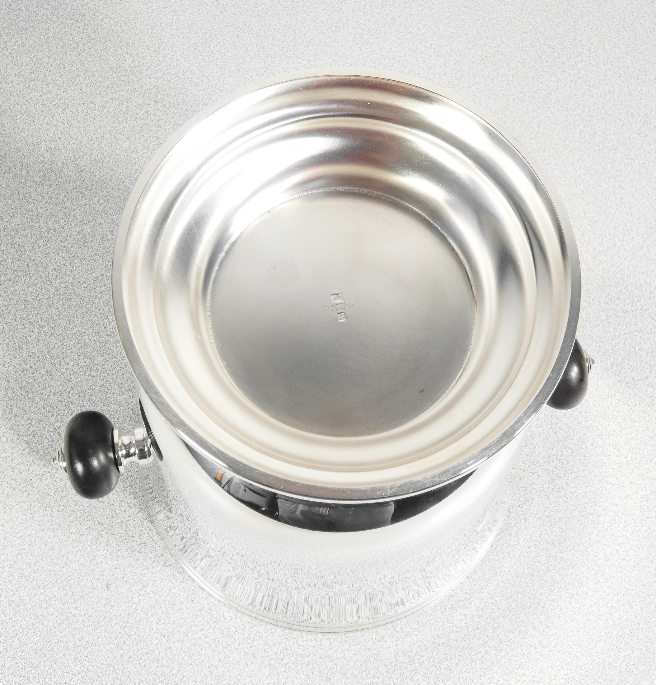 CHRISTOFLE silver laminated metal glacette. France, 1990s For Sale 1