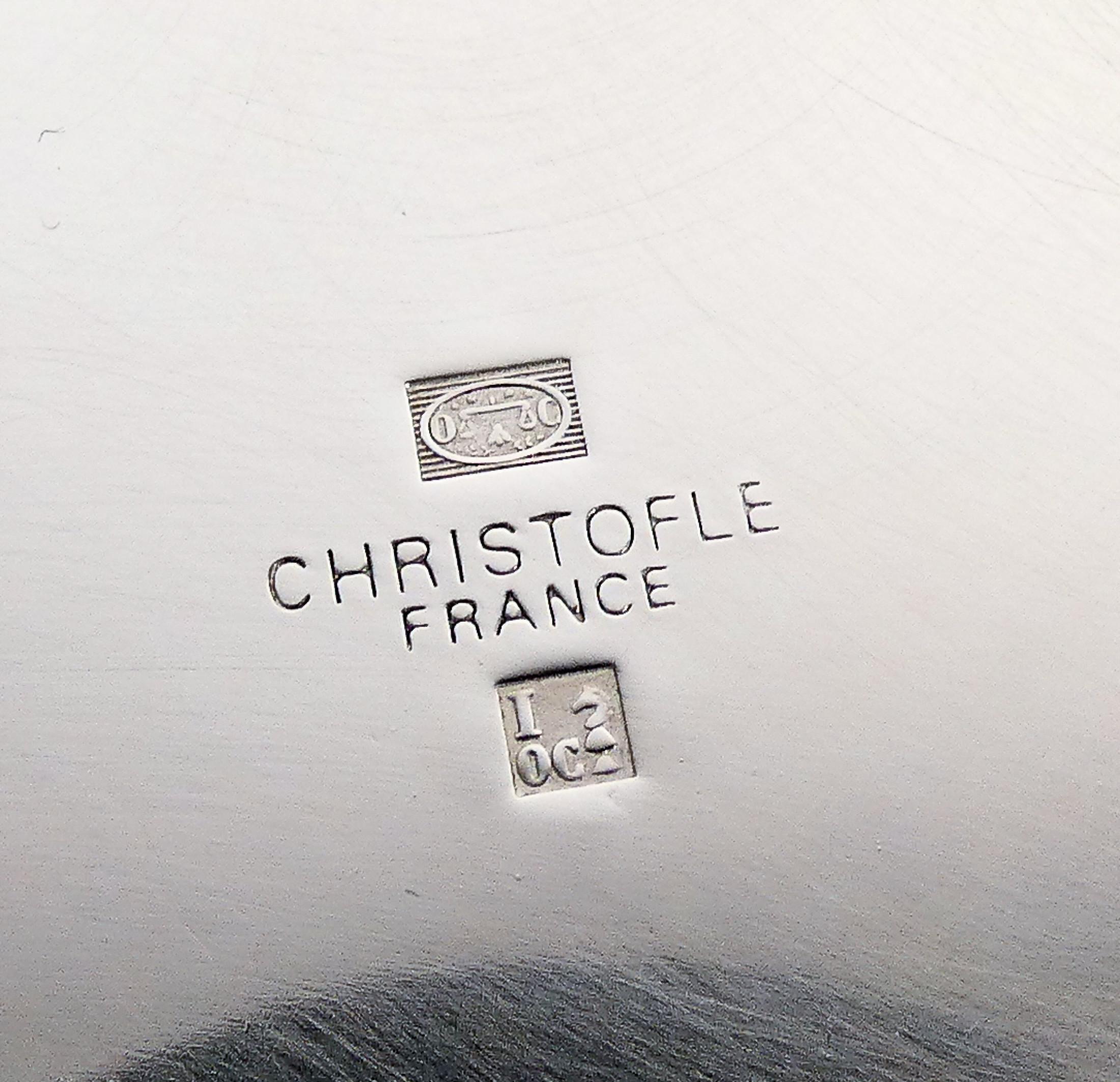 CHRISTOFLE silver laminated metal glacette. France, 1990s For Sale 2