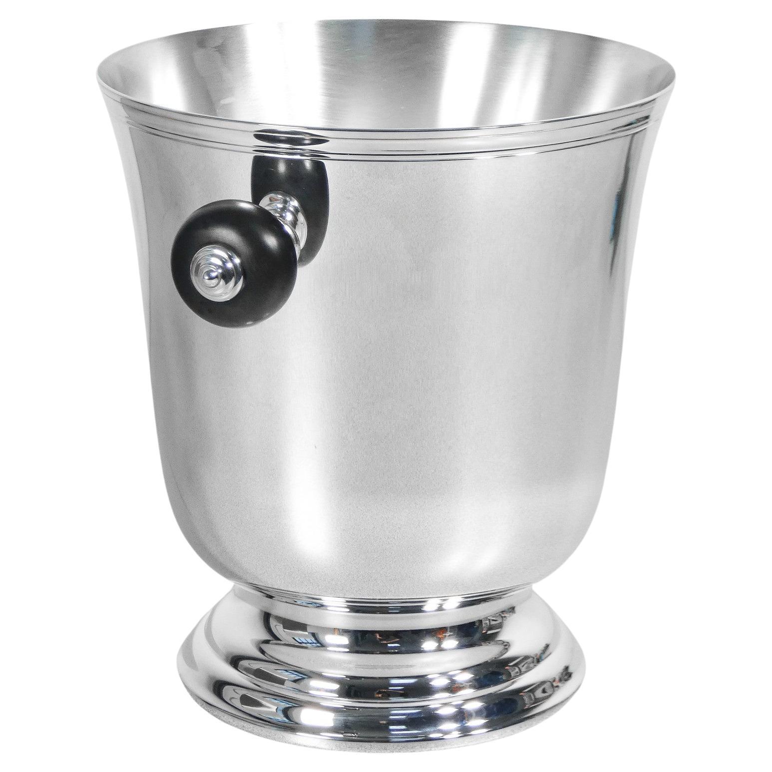 CHRISTOFLE silver laminated metal glacette. France, 1990s