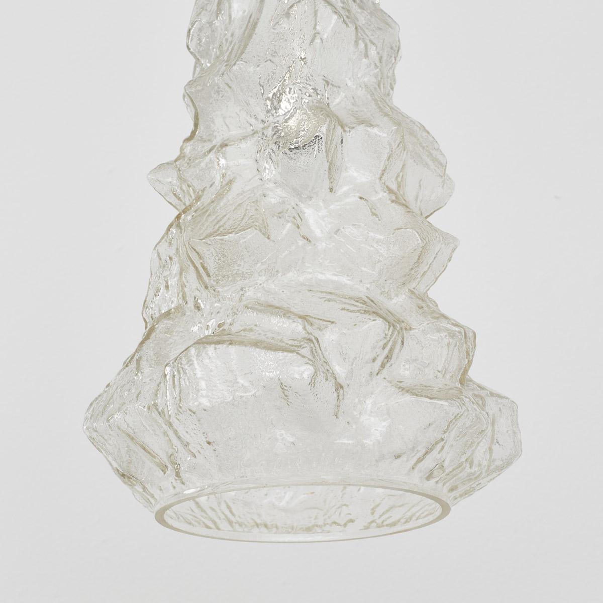 Late 20th Century Glacial Cast Glass Pendant for Peill & Putzler, Germany, 1970s