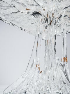 Mesa cuadrada Glacial - Mesa de comedor escultural de lujo de cristal acrílico