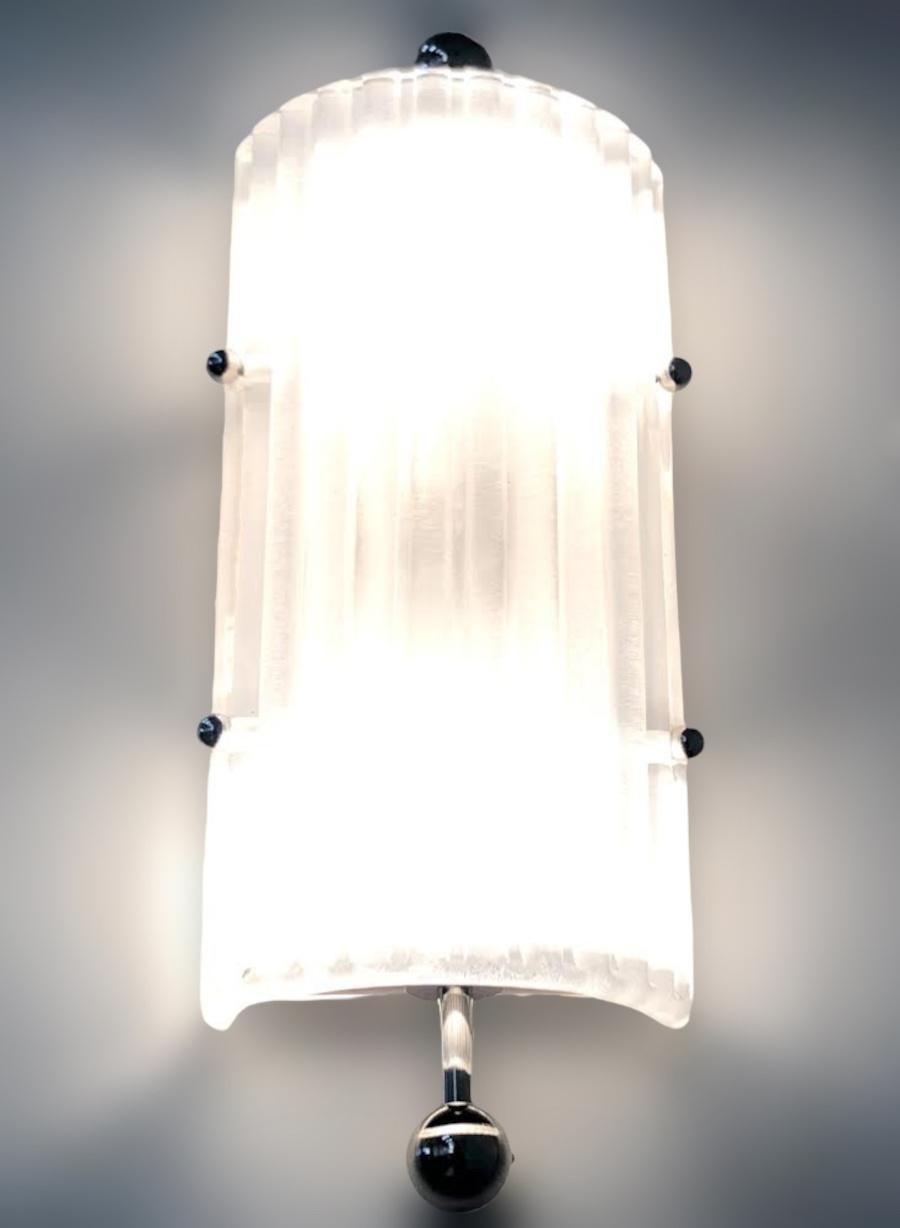 Murano Glass Glaciale Corto Sconce / Flush Mount by Fabio Ltd For Sale