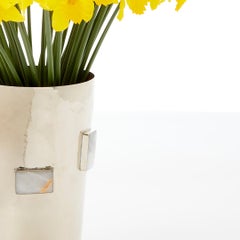 Glaciar Short Silver Alpaca & White Onyx Stone Flowervase