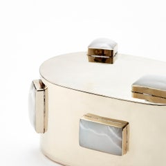 Glaciar Small Silver Alpaca & White Onyx Stone Box