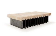 Glacier 03 Contemporary Centre Table in Onyx and Steel by Bestia