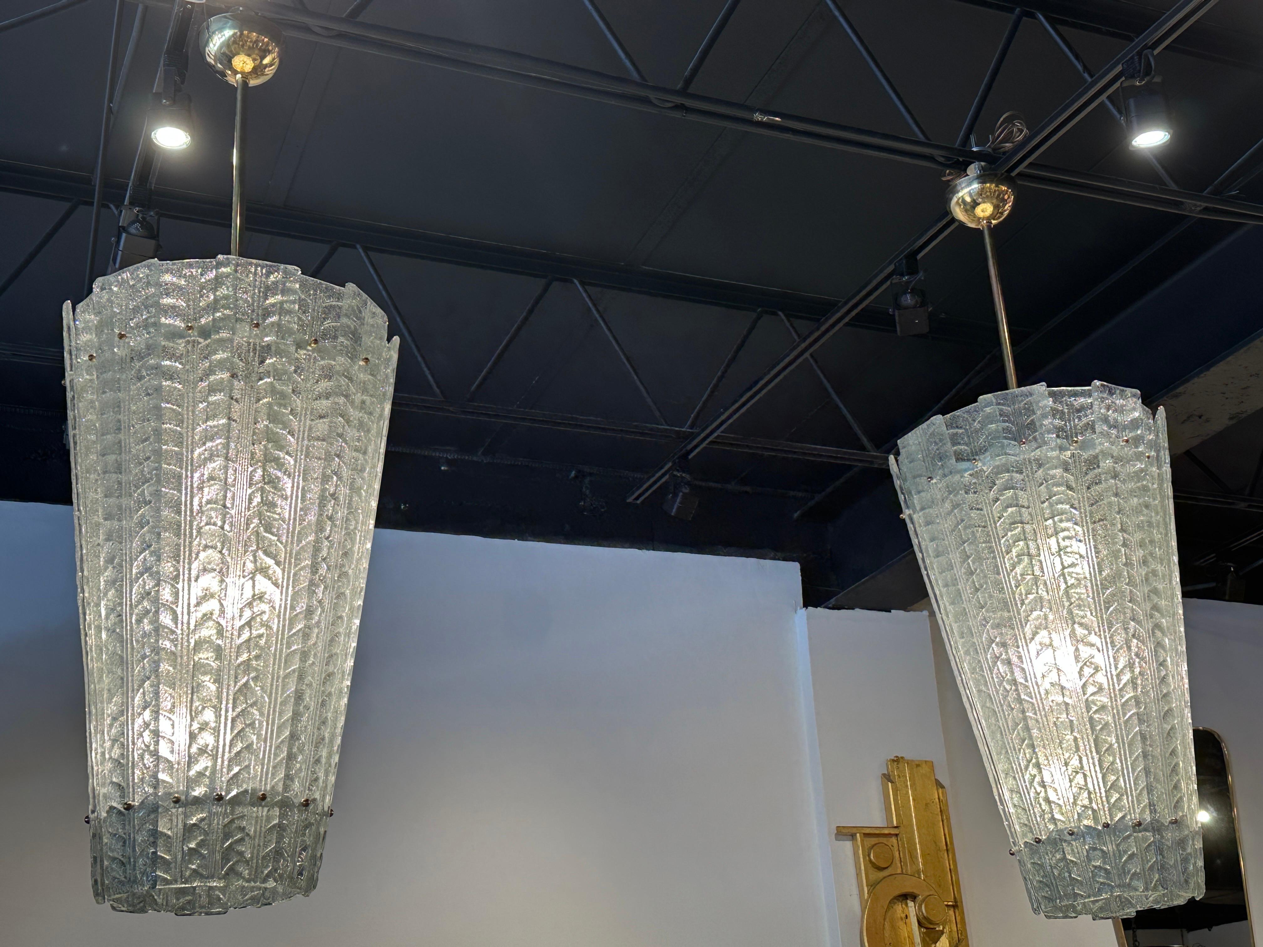 Ottone Lampadario a lanterna in vetro di Murano blu glaciale (DUE disponibili) in vendita