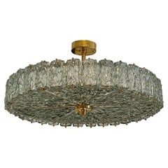 Glacier Blue Murano Glass Semi-Flush Chandelier
