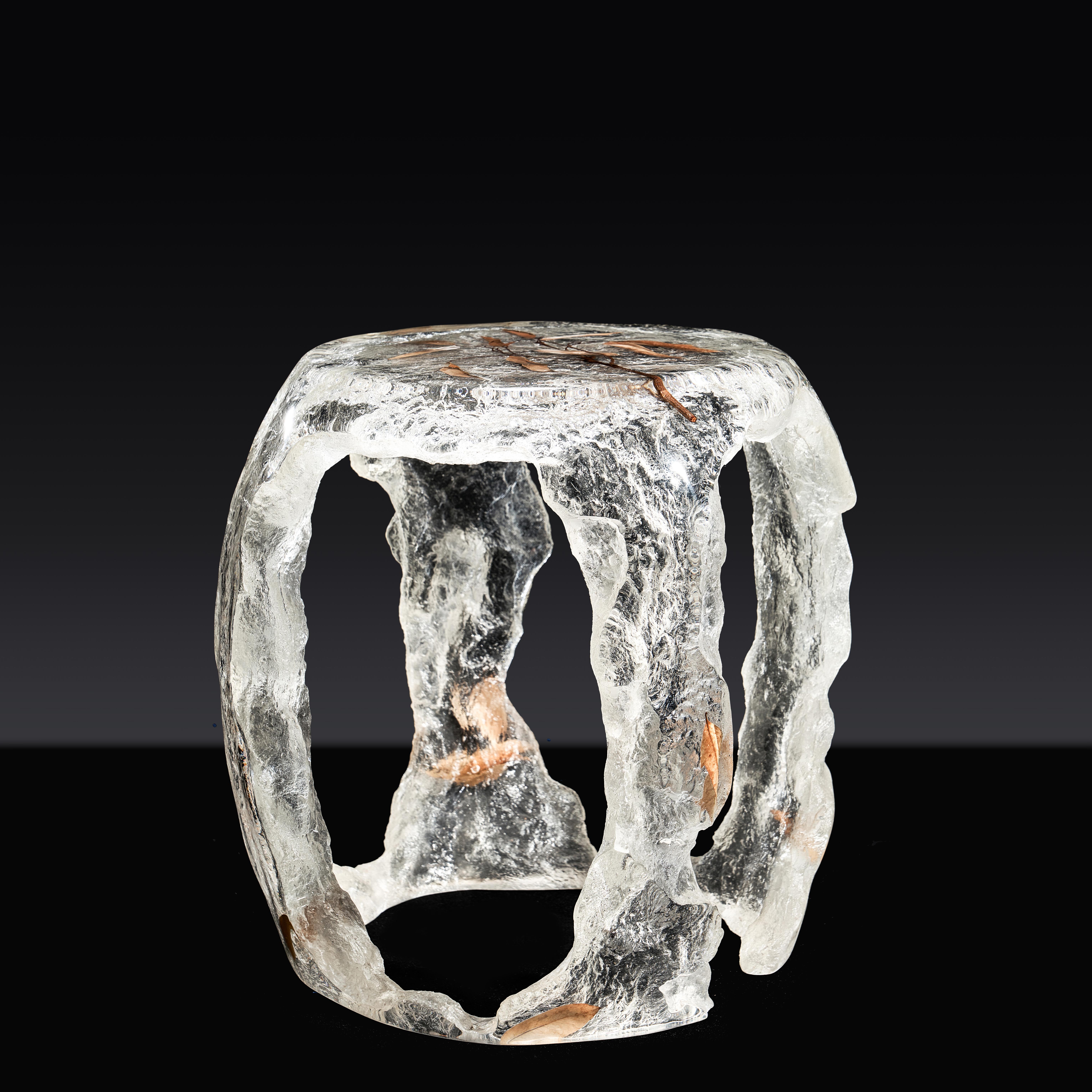 Taburete Tambor Cristal Glaciar by GORDON GU Hecho a mano en venta