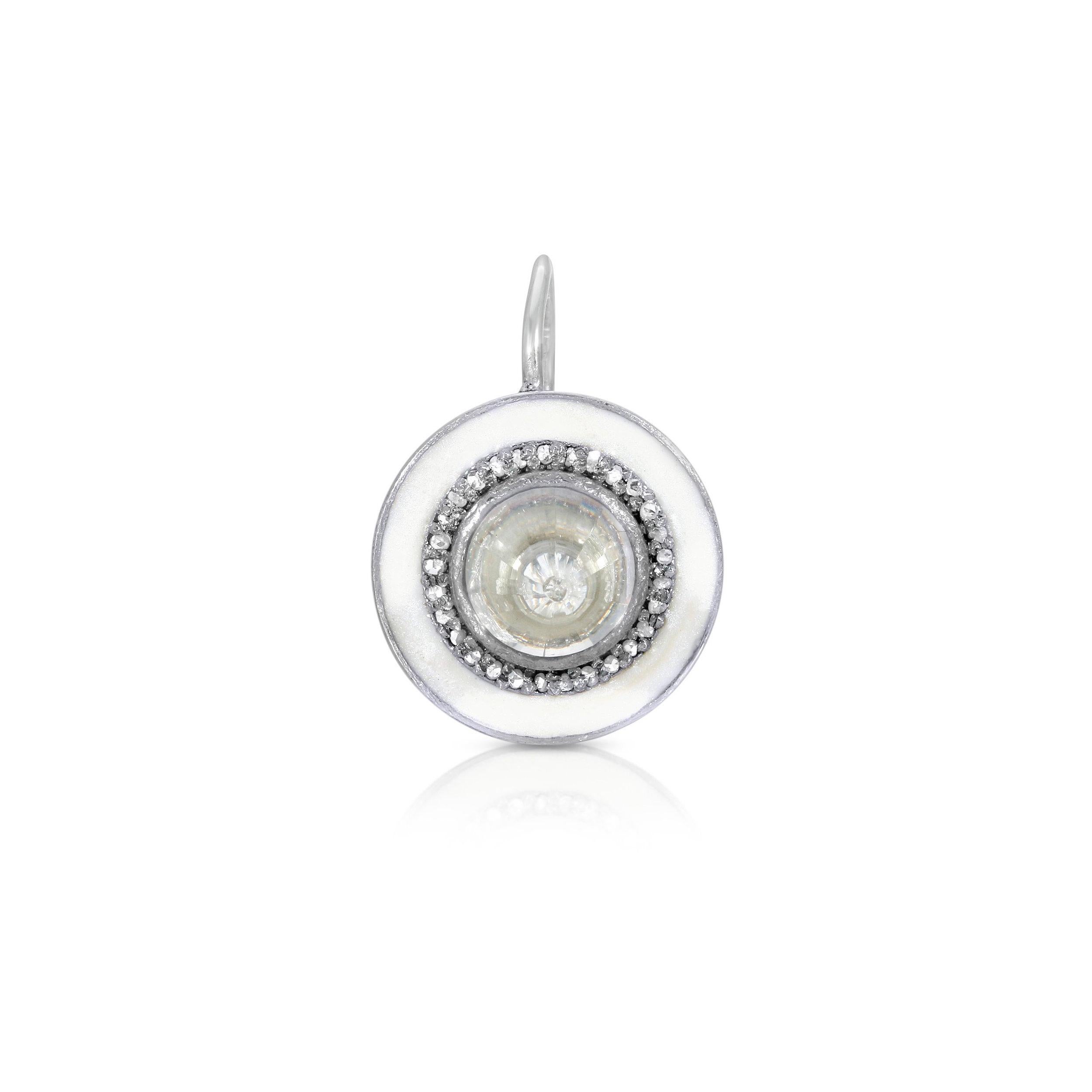 Contemporary Glacier Diamond Bullet Drop Earrings
