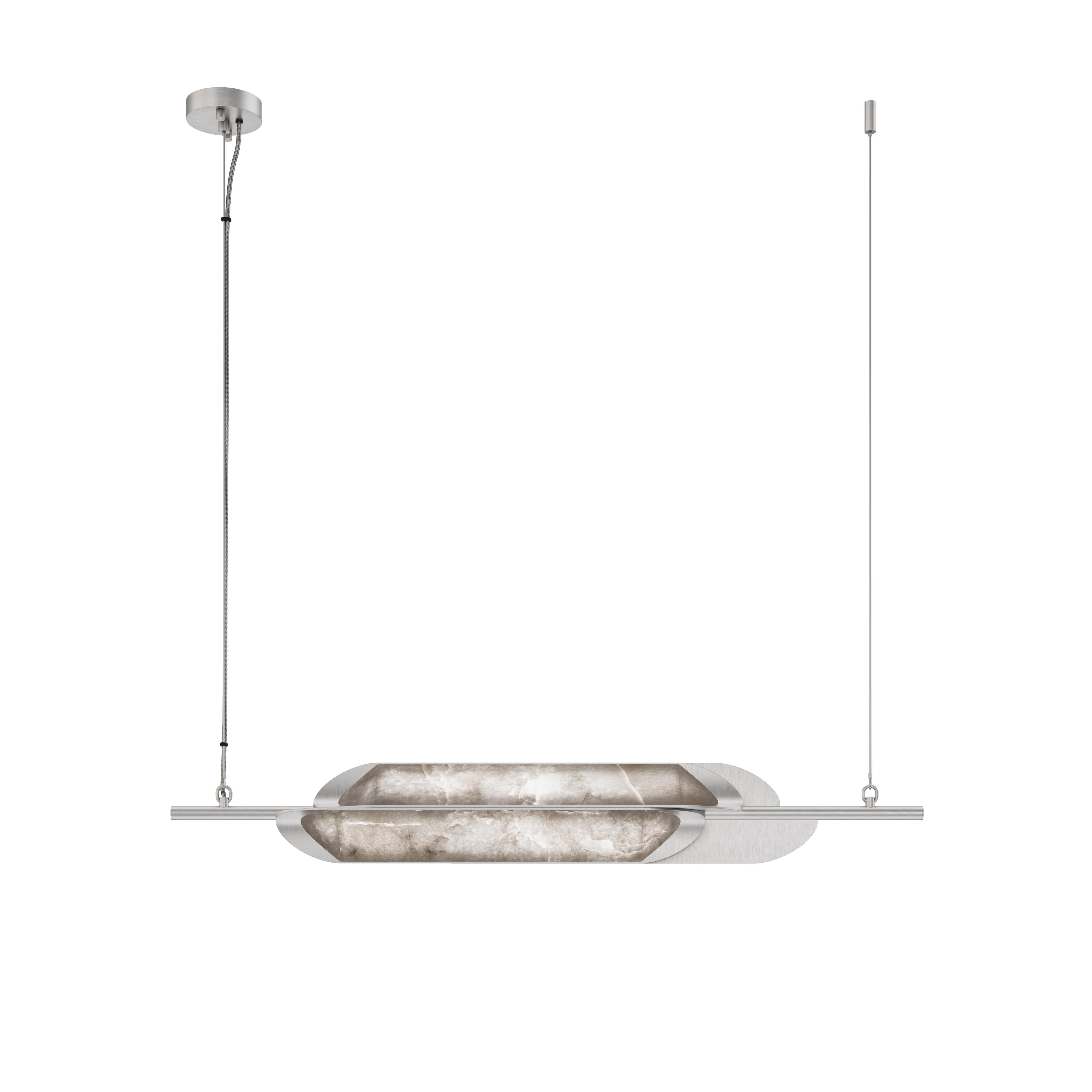 Lampada a sospensione Glacier II in metallo alabastro realizzata a mano in Portogallo da Porus Studio A In condizioni Nuovo in vendita a RIO TINTO, PT