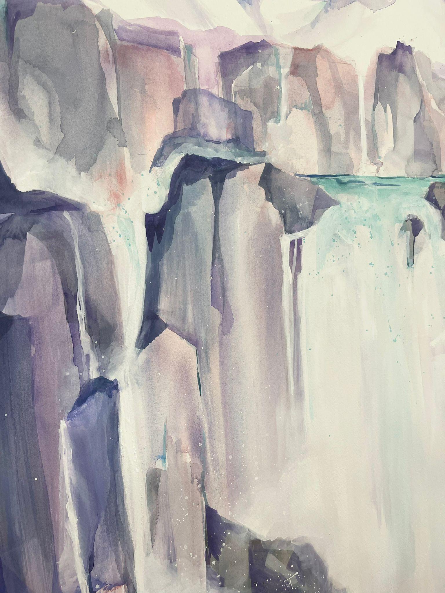 “Glacier” Matted watercolor painting by Marion Adams For Sale 2