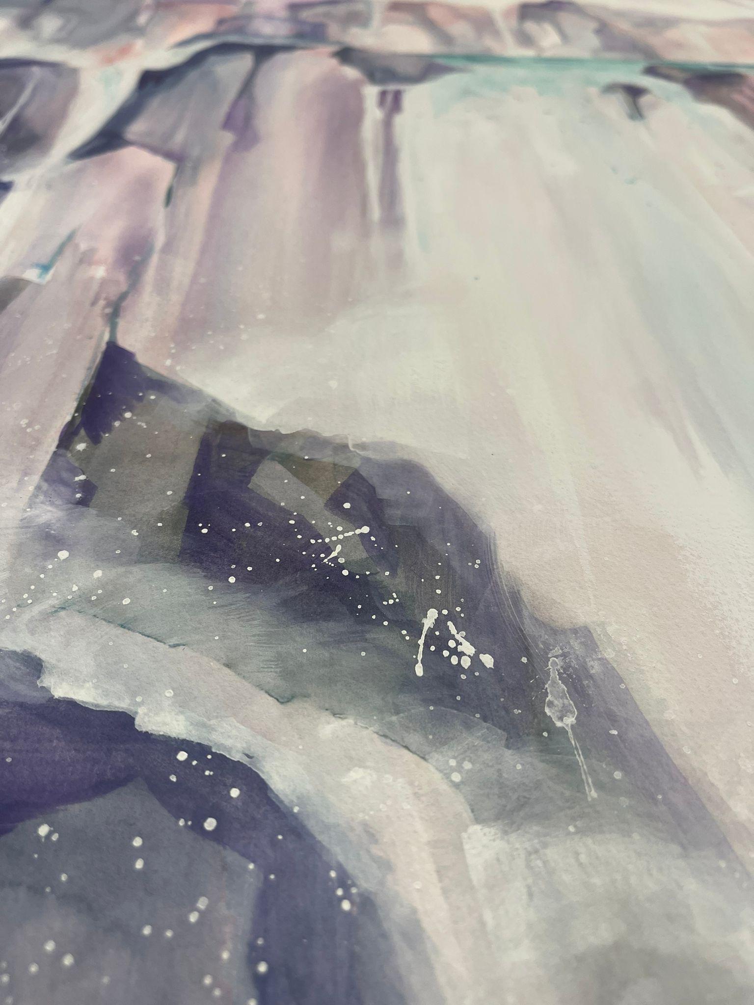 “Glacier” Matted watercolor painting by Marion Adams For Sale 3