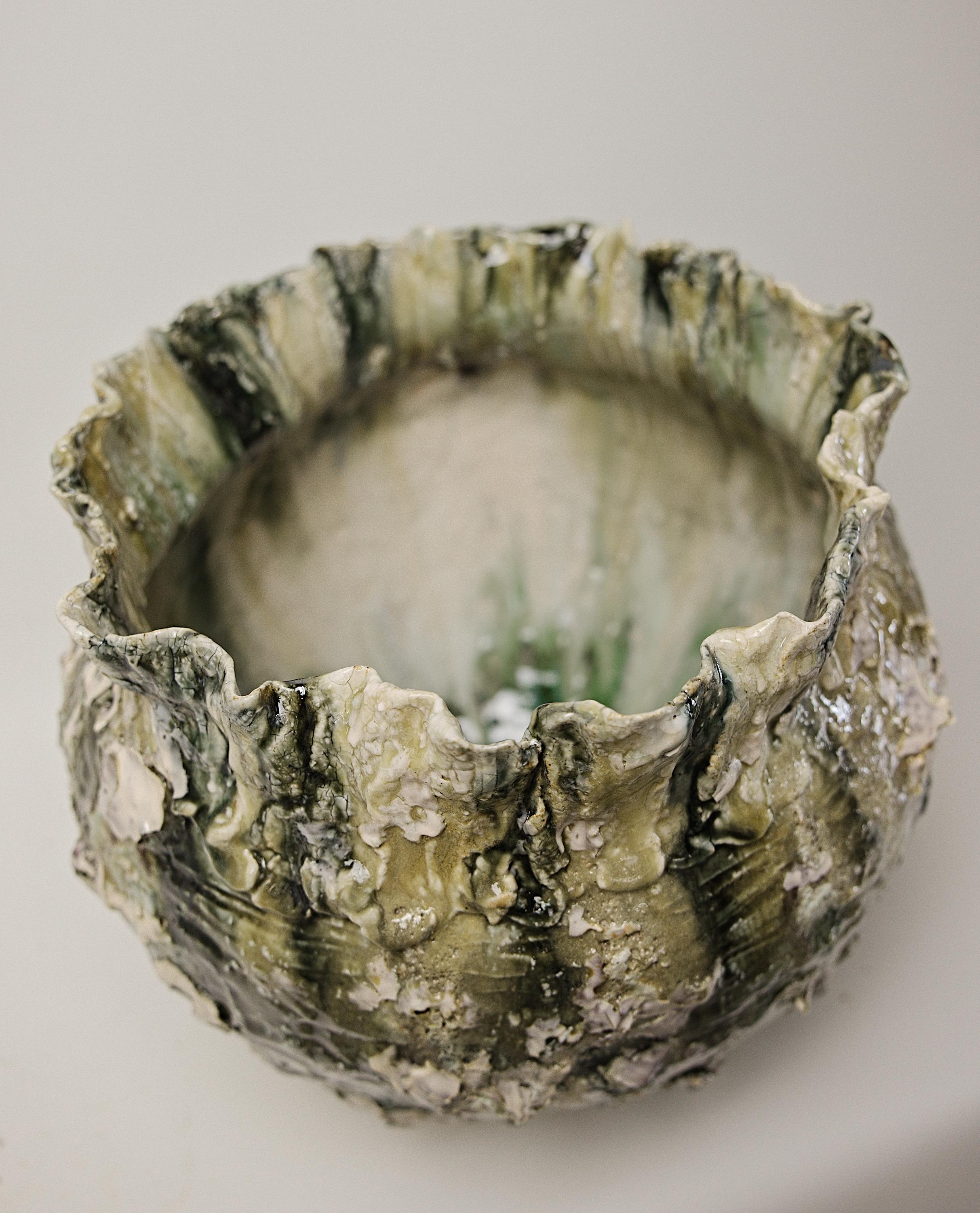 Maceta Glaciar En Verde Gres en venta