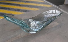 Glacier, Sculptural Chaise Longue Cast in Optical Glass by Brodie Neill