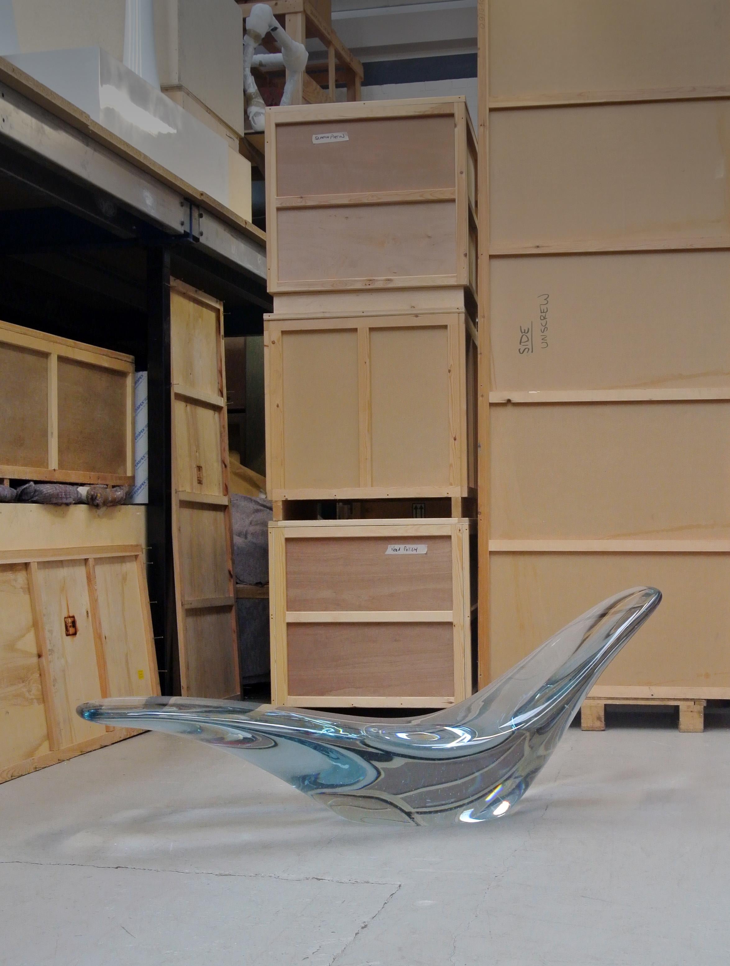 Contemporary Glacier, Sculptural Chaise Longue Cast in Optical Glass by Brodie Neill For Sale
