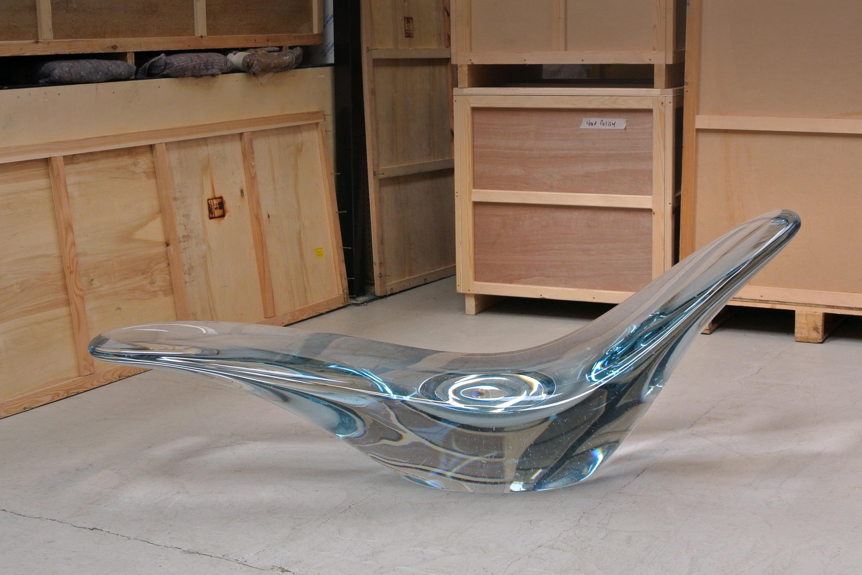 Glacier, Sculptural Chaise Longue Cast in Optical Glass by Brodie Neill For Sale 3