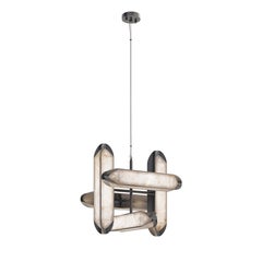 Glacier Suspension Lamp Alabaster Metal Handmade in Portugal by Porus Studio