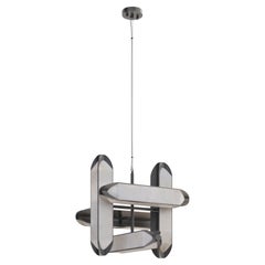 Glacier Suspension Lamp Alabaster Metal Handmade in Portugal by Porus Studio