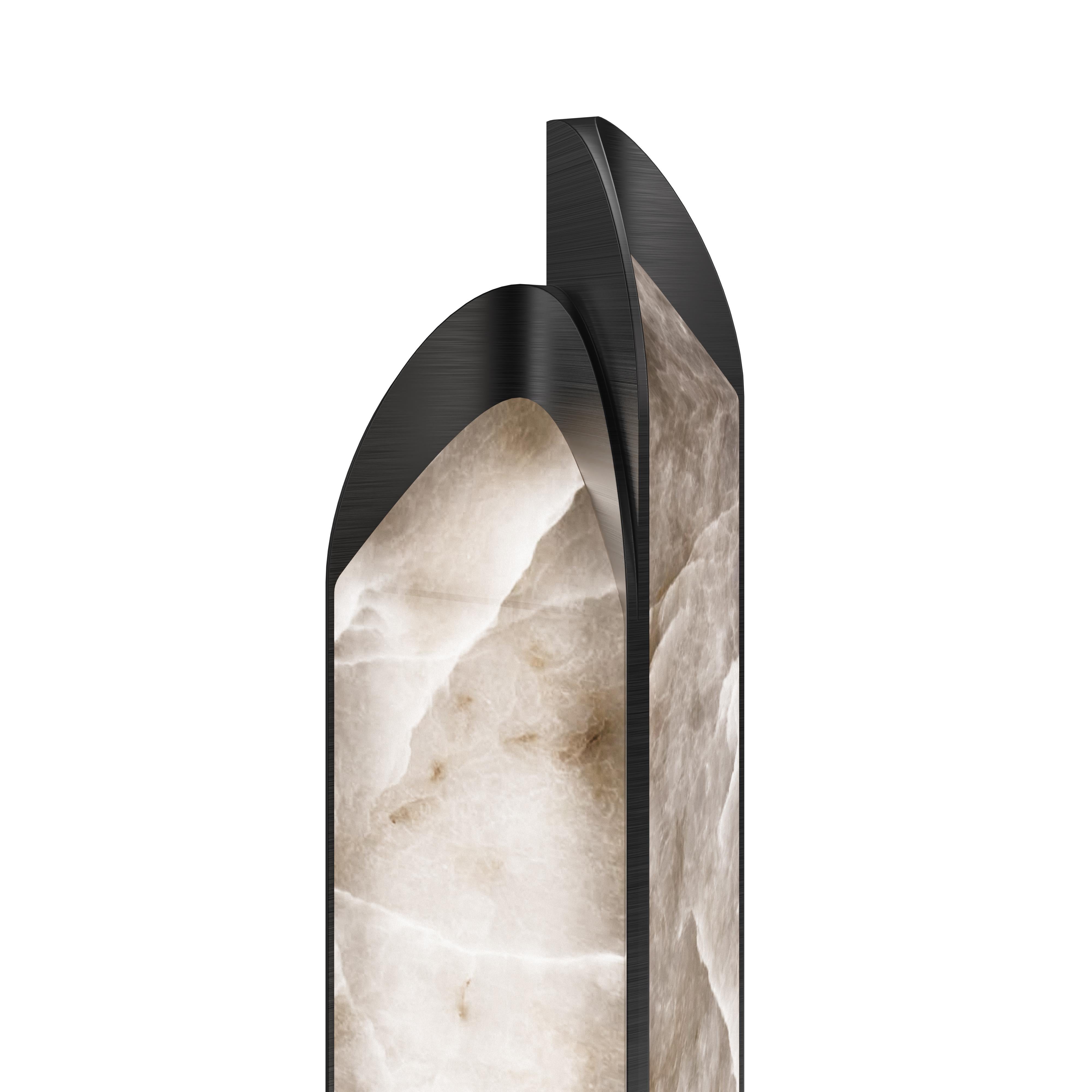 Metallo Lampada da parete Glacier in metallo alabastro realizzata a mano in Portogallo da Porus Studio A in vendita