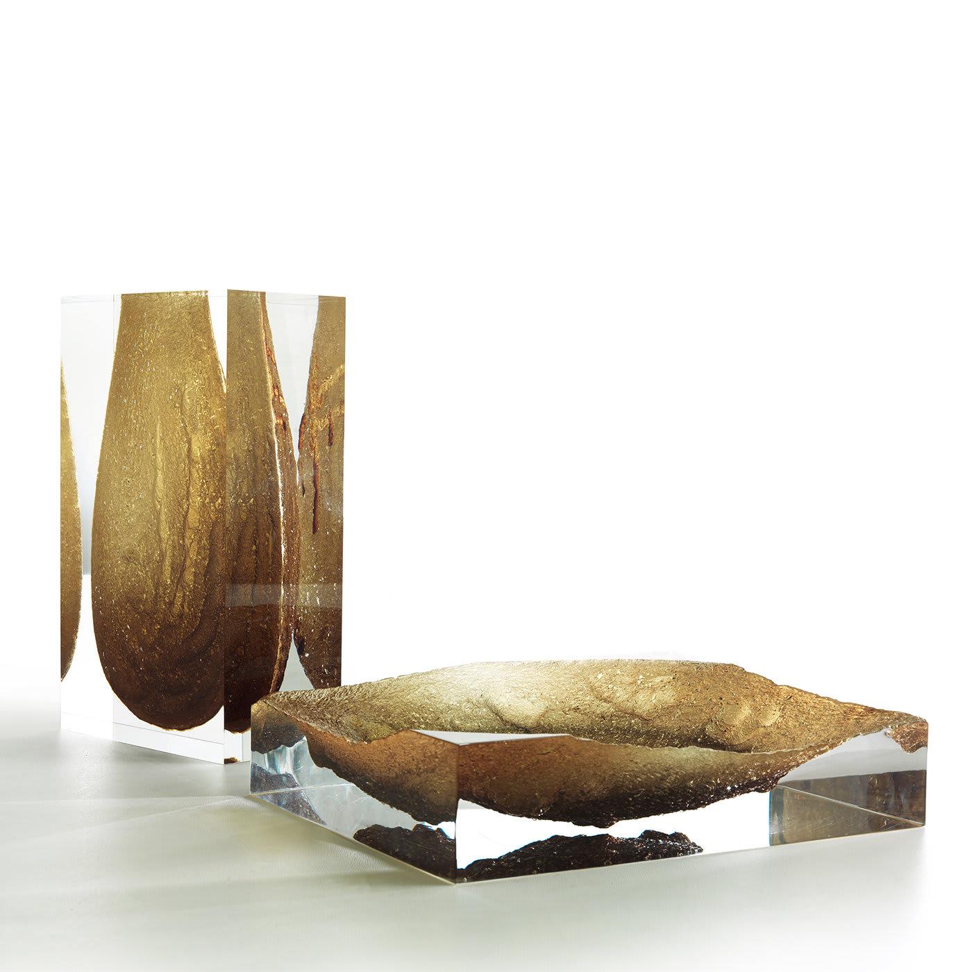 Resin Glacoja Ochre Centerpiece by Analogia Project For Sale