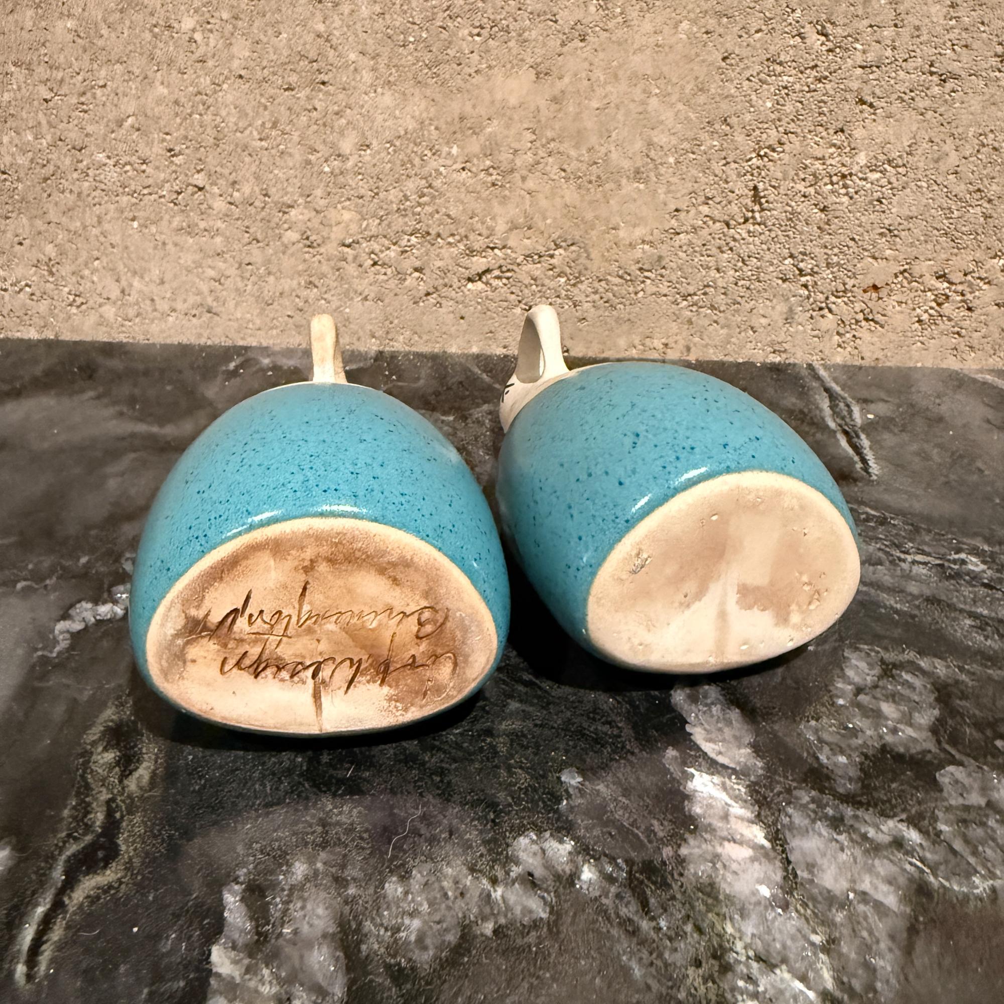 Glad 'n Sad Cruet Set Öl-Essig-Krüge David Gil Bennington Potters (Töpferwaren) im Angebot