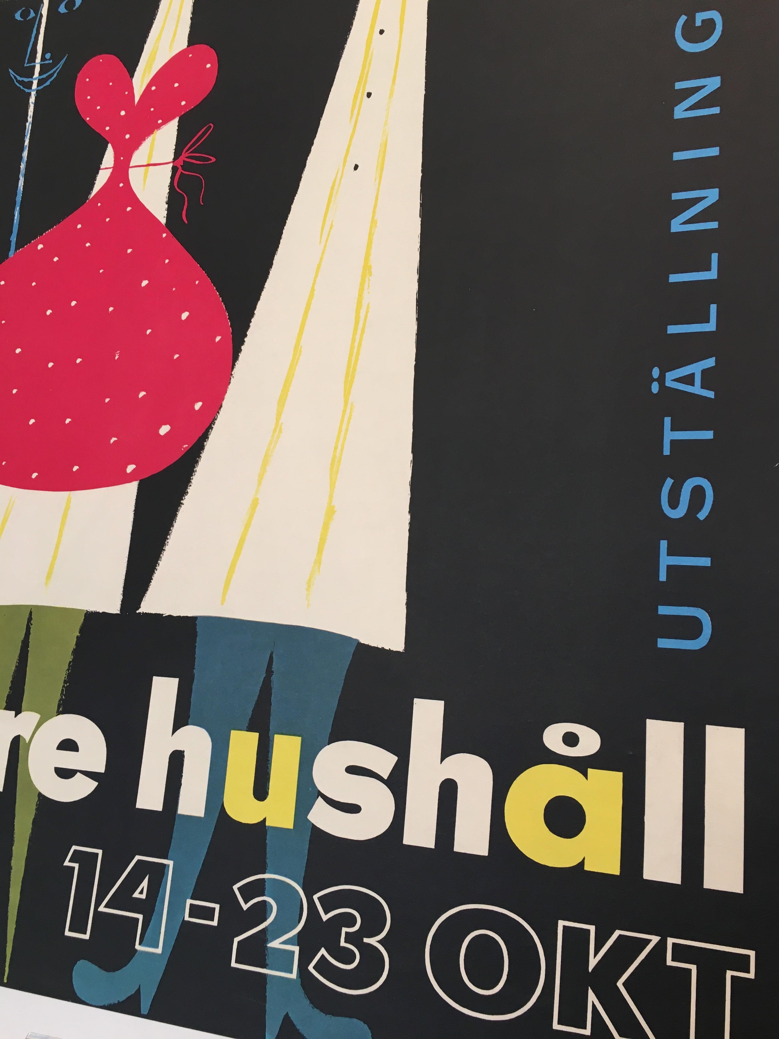 Gladare Hushall 1955 Original Vintage Midcentury Poster In Good Condition In Melbourne, Victoria