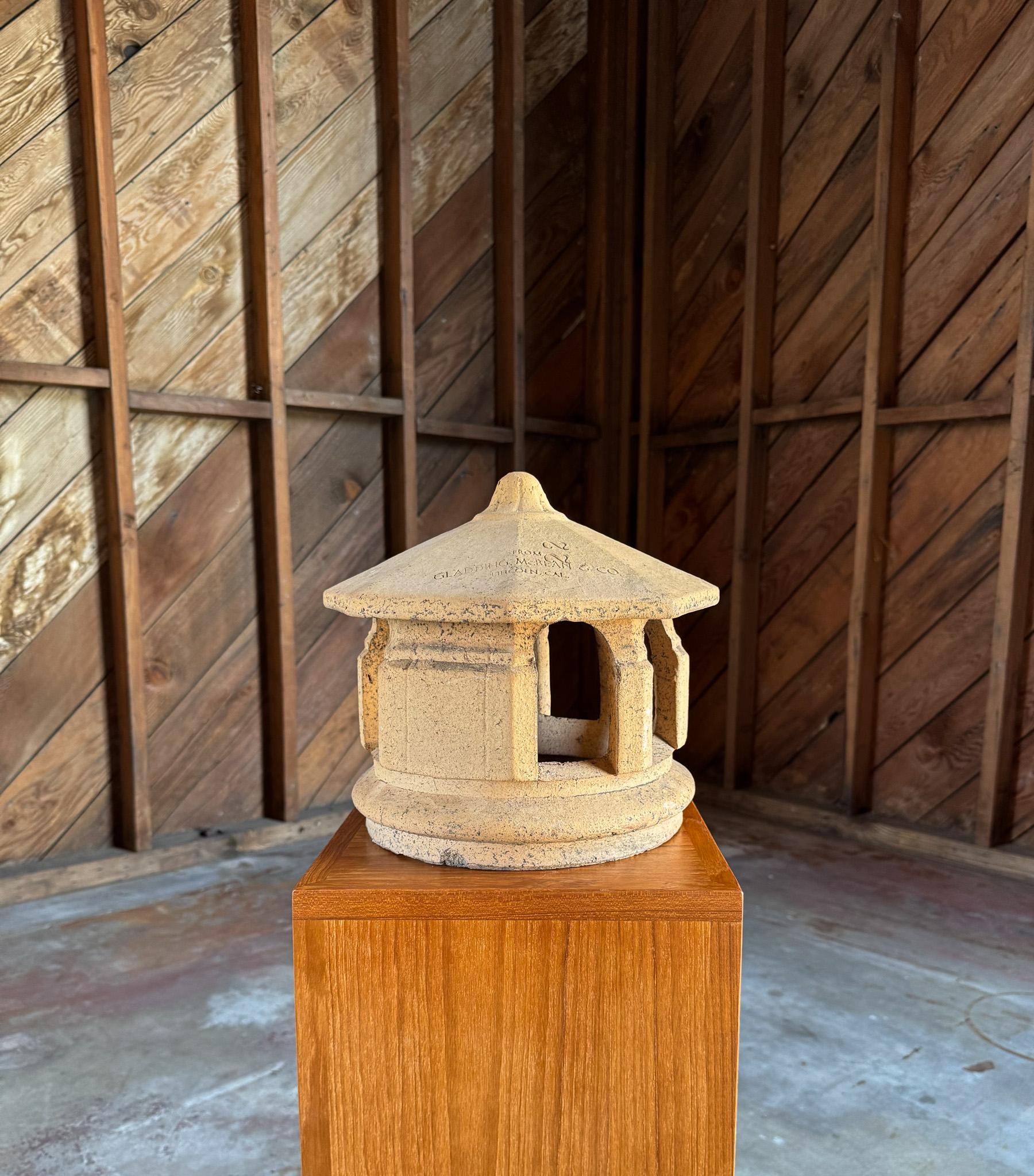 GLADDING McBEAN & CO. Terracotta Chimney Cap,  Lincoln, California, c.1925 In Good Condition For Sale In San Juan Capistrano, CA