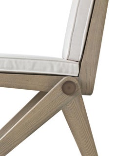GLADE Outdoor White Chair in Solid Sassafrass and Removable Cushions