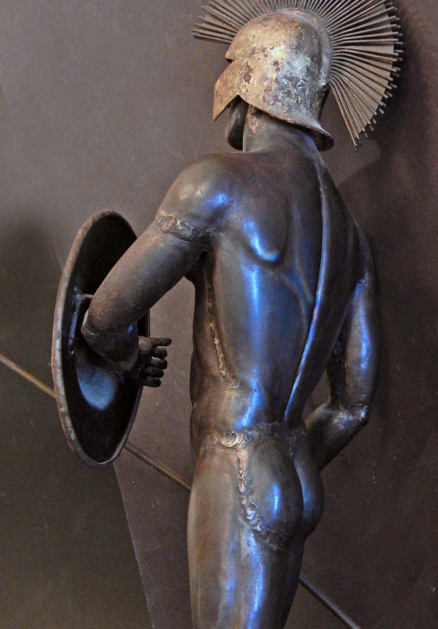 Américain Gladiateur et bouffon, sculptures brutalistes en métal mélangé, 1966-1967 en vente