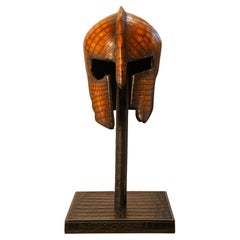 Gladiator Croco Brown Leather Helmet