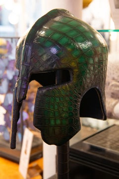 Gladiator Croco Green Leather Helmet