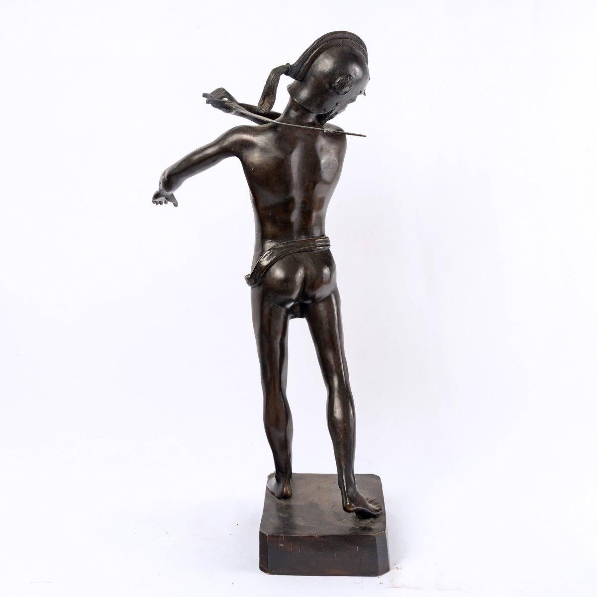 Greek Revival Gladiator In Bronze - Brown Patina - Attributed To émile Louis Picault - 19th For Sale