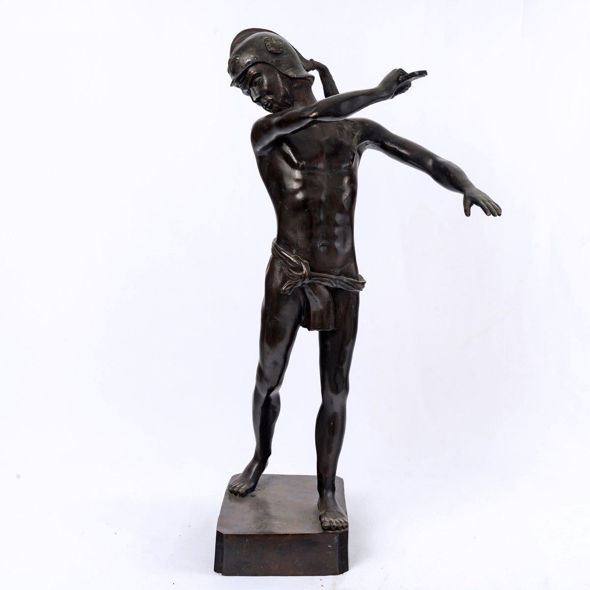 Gladiator In Bronze - Brown Patina - Attributed To émile Louis Picault - 19th For Sale 1