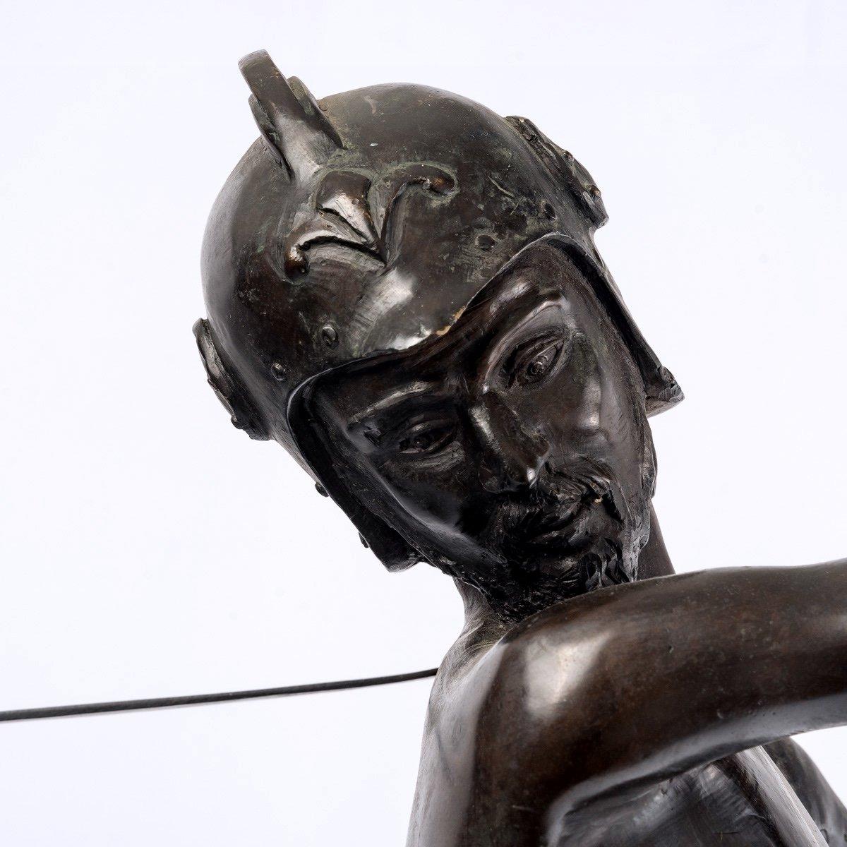 Gladiator In Bronze - Brown Patina - Attributed To émile Louis Picault - 19th For Sale 2