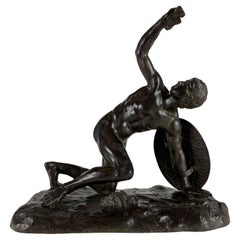 Gladiatore Ferito Figura Grand Tour en bronze Ispirata al Galata Morente Romano 