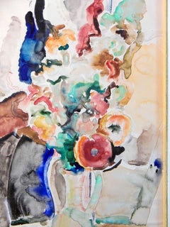 "Gladiolas, " Brilliant Watercolor by Hari Kidd, Important Texas Artist