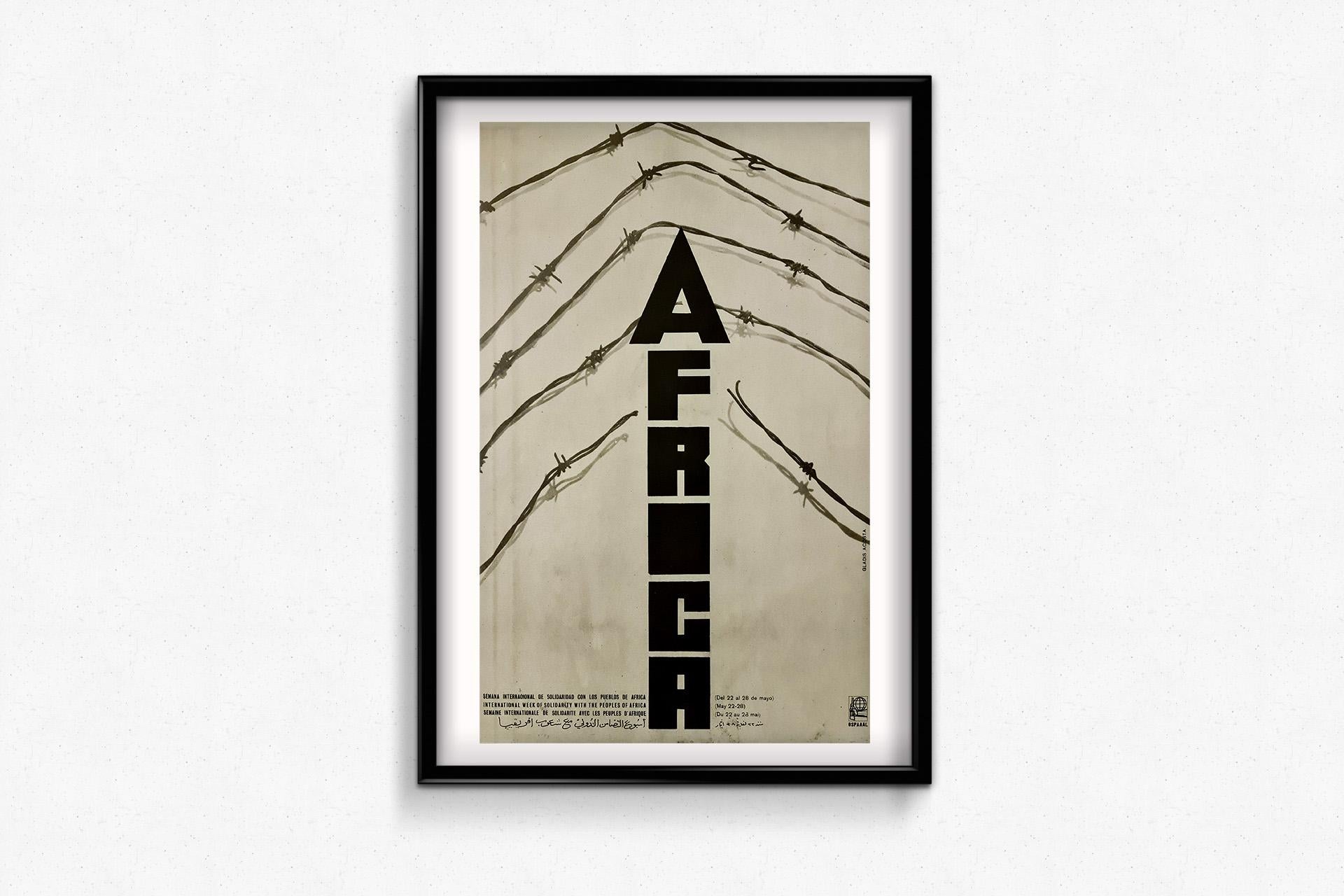 Original um 1970 OSPAAAL-Plakat Woche der Solidarität mit den Völkern Afrikas im Angebot 2