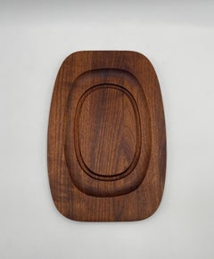 Bandeja Gladmark de nogal macizo, Burbank California, años 60