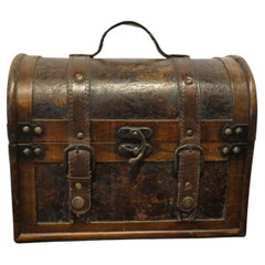 Antique Gladstone Bag Treasure Chest Box