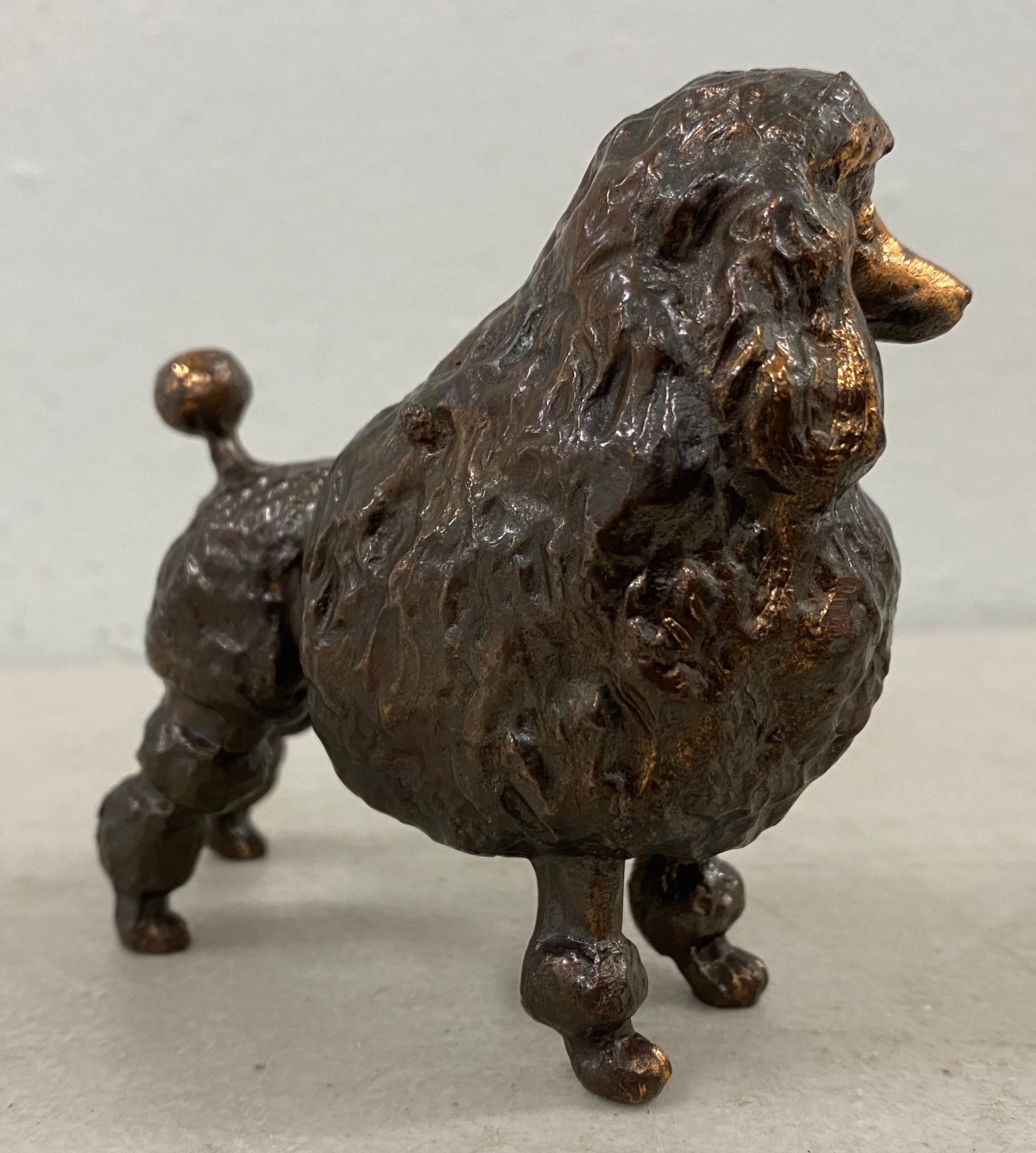 American Gladys Brown Miniature Bronze Poodle Sculpture, C.1940s