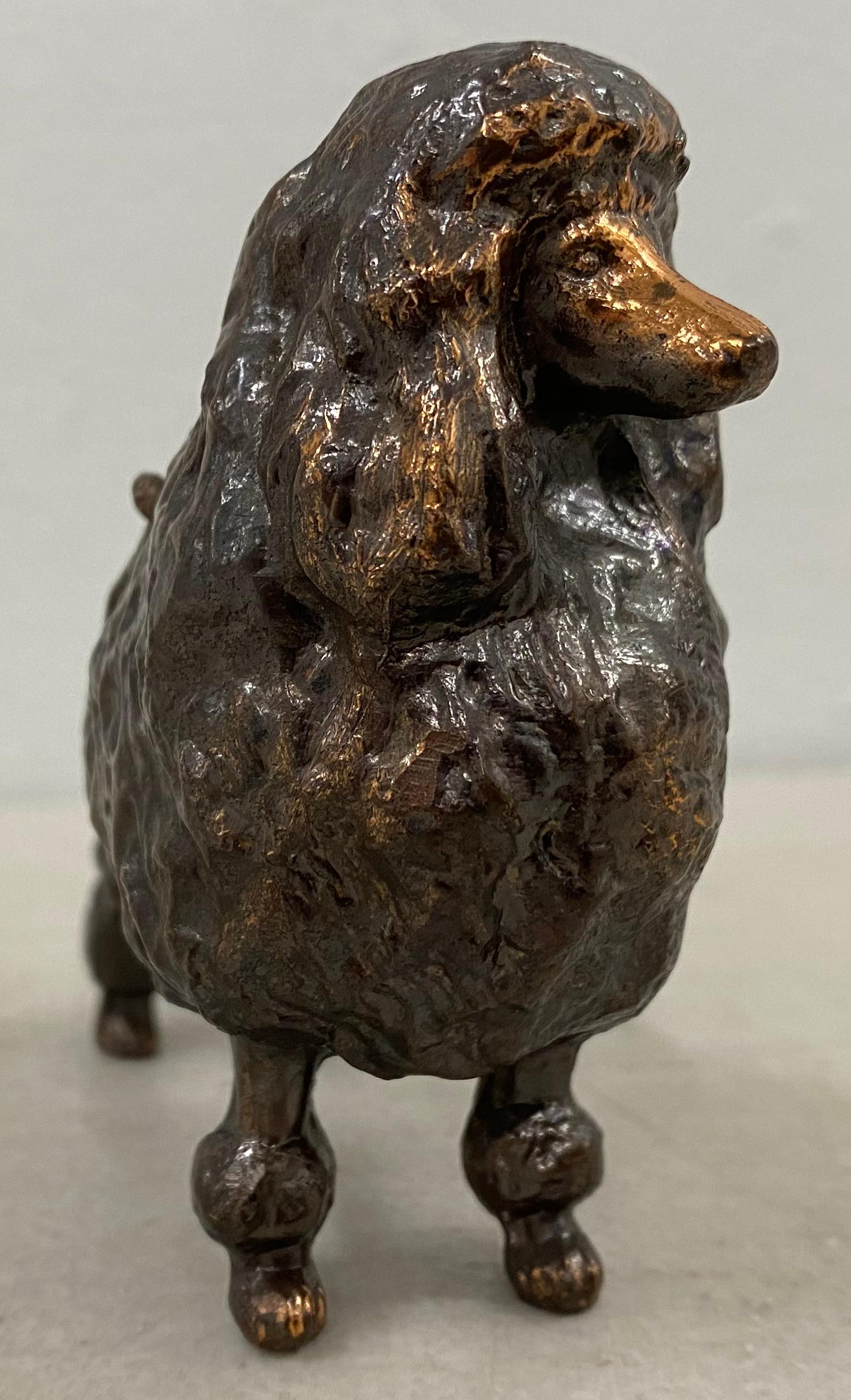 Cast Gladys Brown Miniature Bronze Poodle Sculpture, C.1940s
