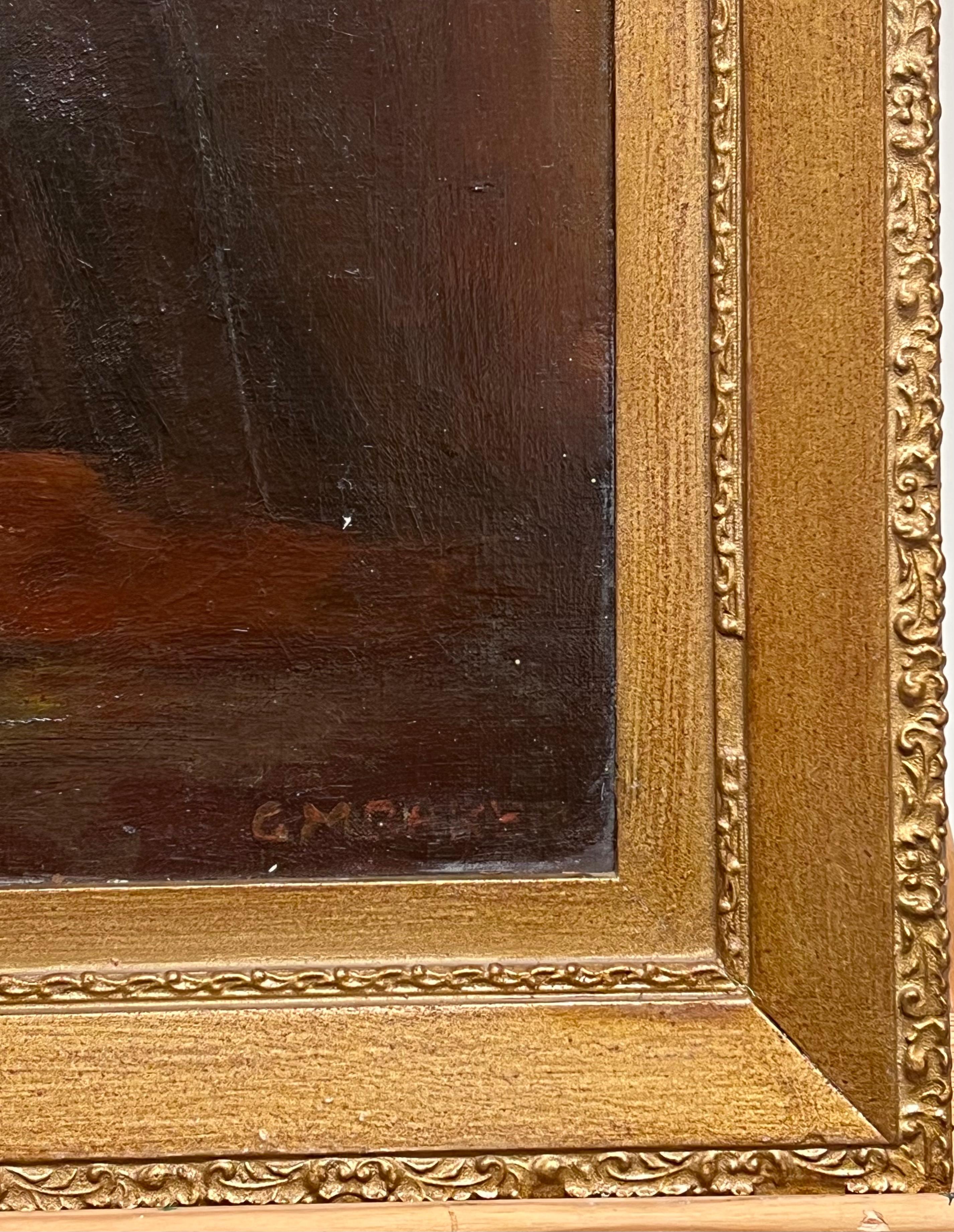1920's British Signed Oil Painting Portrait Lady by Piano Interior Light Scene For Sale 2