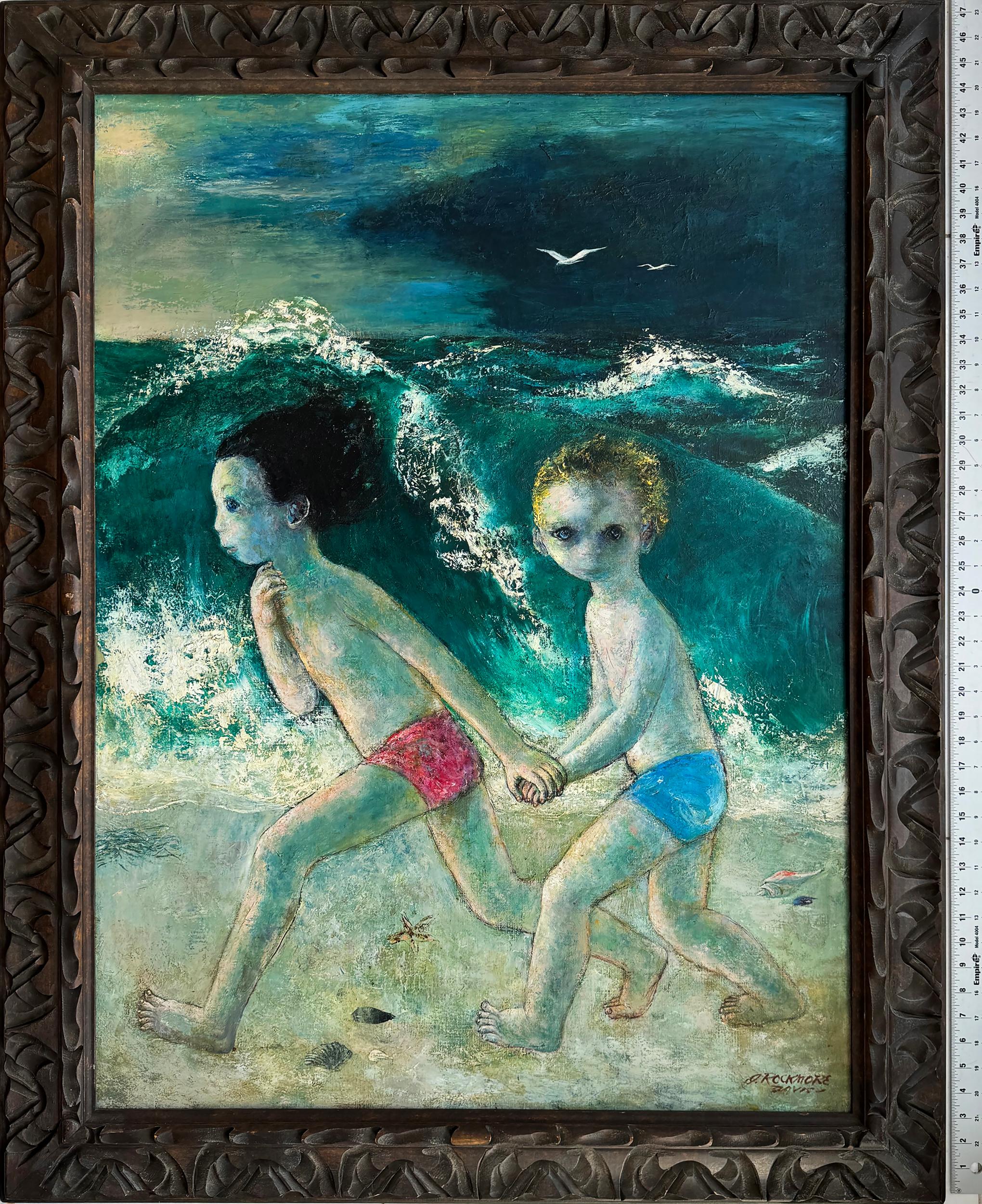 Innocent Summer Fun Children Running at the Beach For Sale 7