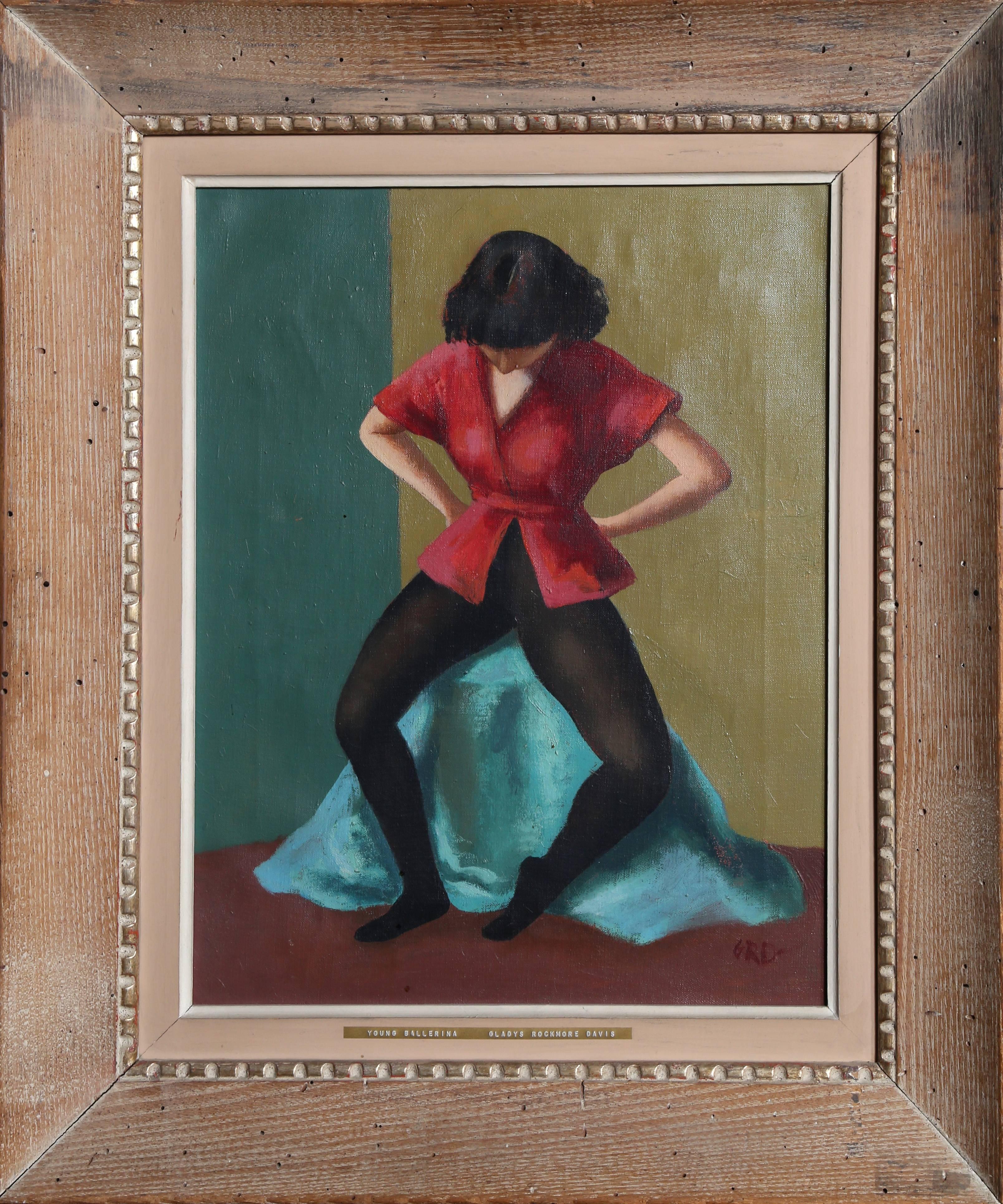 Young Ballerina, Modern Oil Painting on Canvas by Gladys Rockmore Davis