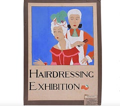 Vintage Gladys Williamson, 'Hairdressing Exhibition' original poster design (1931)
