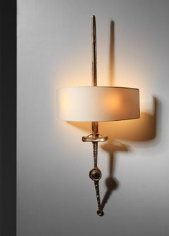 Glaive wall lamp by Felix Agostini from the 60s in gilded bronze from France
