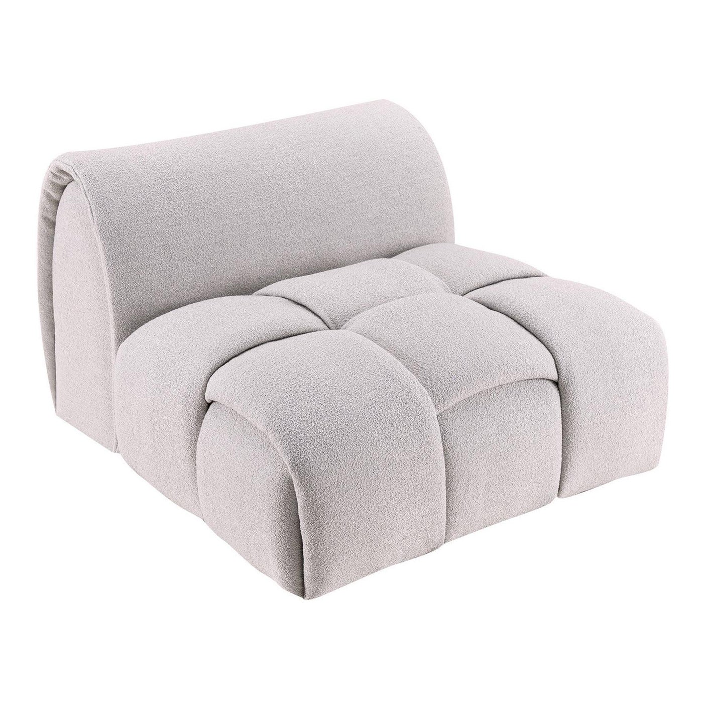 GLAM Sessel, perlgrau sherpa gepolstert im Angebot