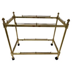 Glam Hollywood Regency Italian Brass & Glass Bar Cart